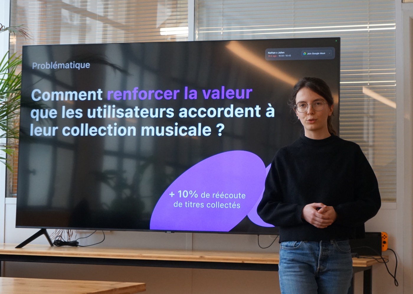 Présentation de la problématique reformulée devant l'équipe