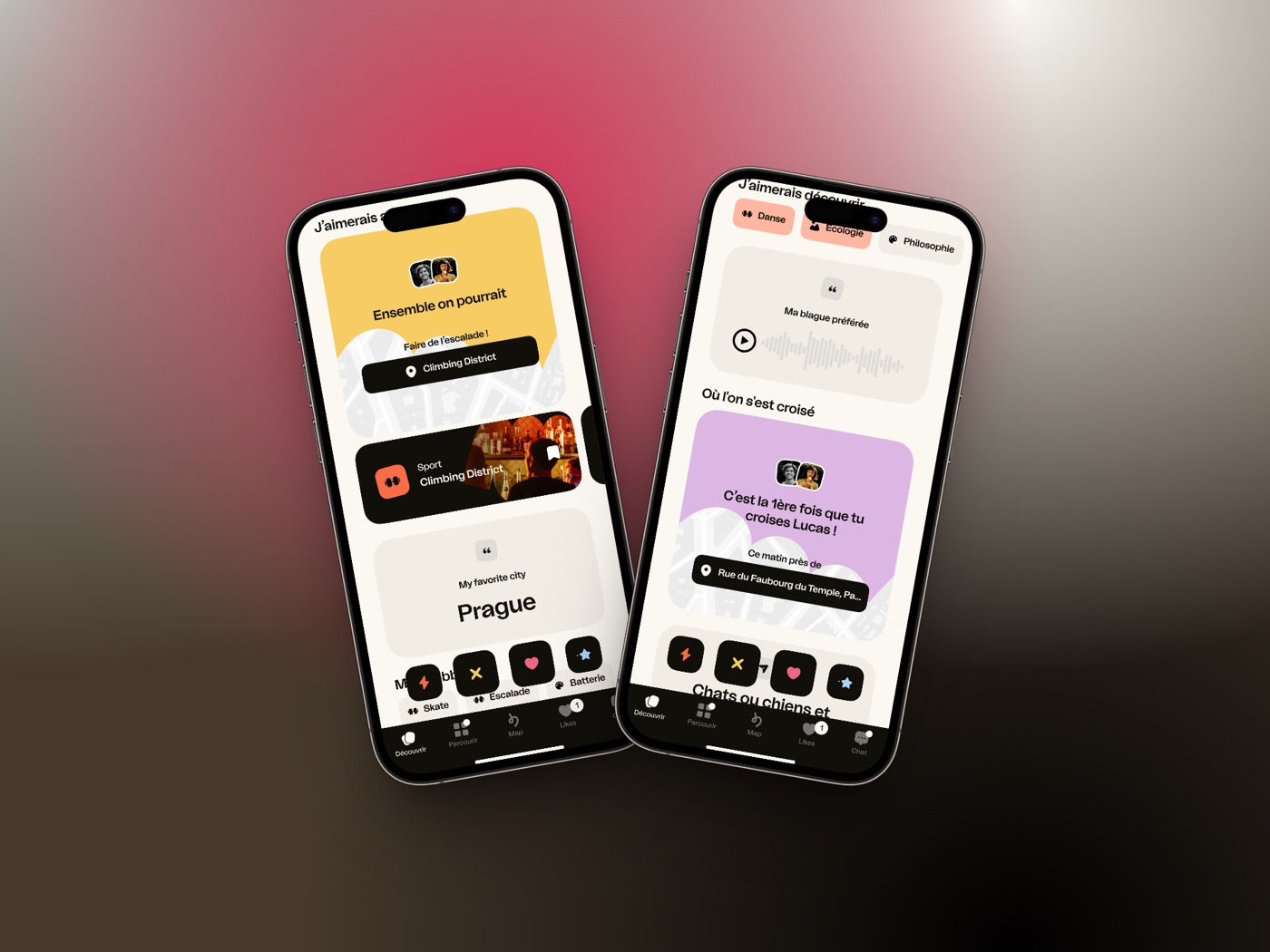 Mockup — nouveaux éléments de profil