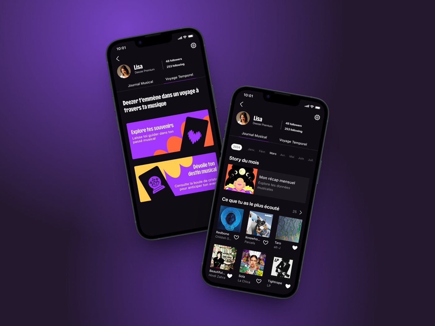 Mockup — Un profil en deux parties